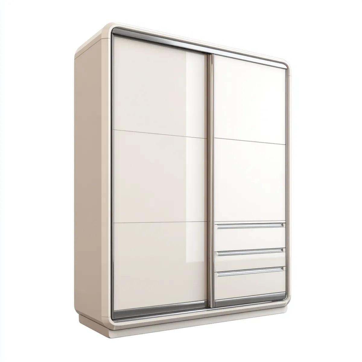 Szafa z 2 drzwi przesuwne biały i szary 160 x 60 x 200 cm w prostokątnym MDF