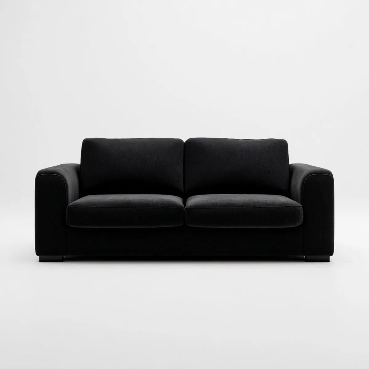 Sofa, 2 fotela czarna 180 x 90 x 85 cm w prostokątnym kształcie poliestru