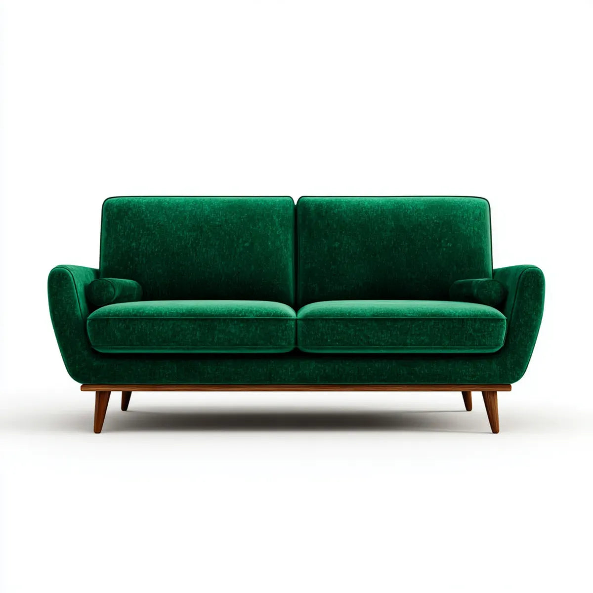 Sofa 2 siedzenia szmaragdowy zielony 180 x 85 x 82 cm poliestrowy aksamit prosty kształt
