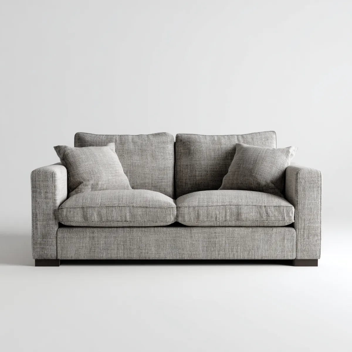Sofa, Szara sofa w poliestrze z poduszkami 170 x 90 x 85 cm