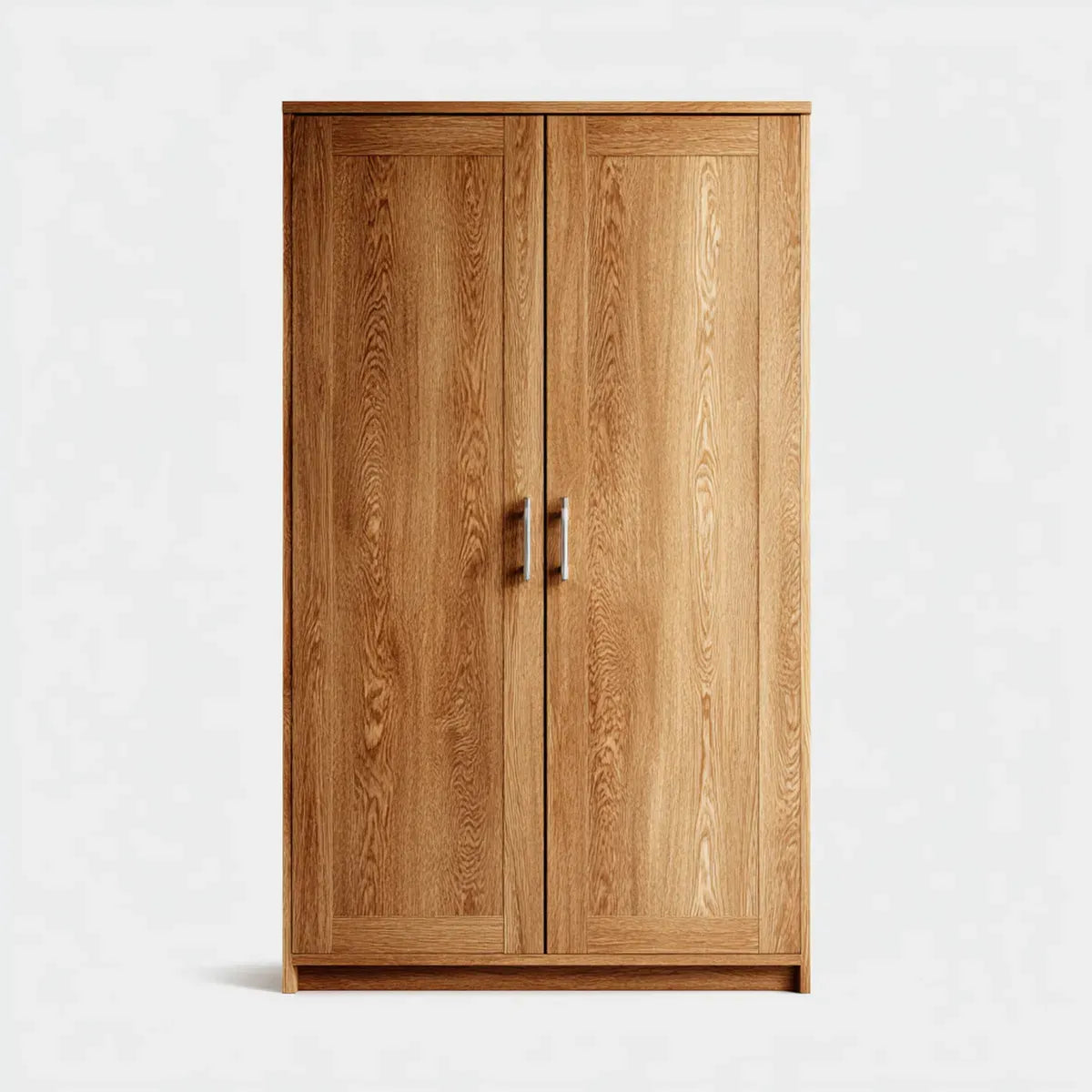 Szafa 2-drzwiowa z dębu naturalnego 100 x 55 x 200 cm prostokątna fornirka MDF