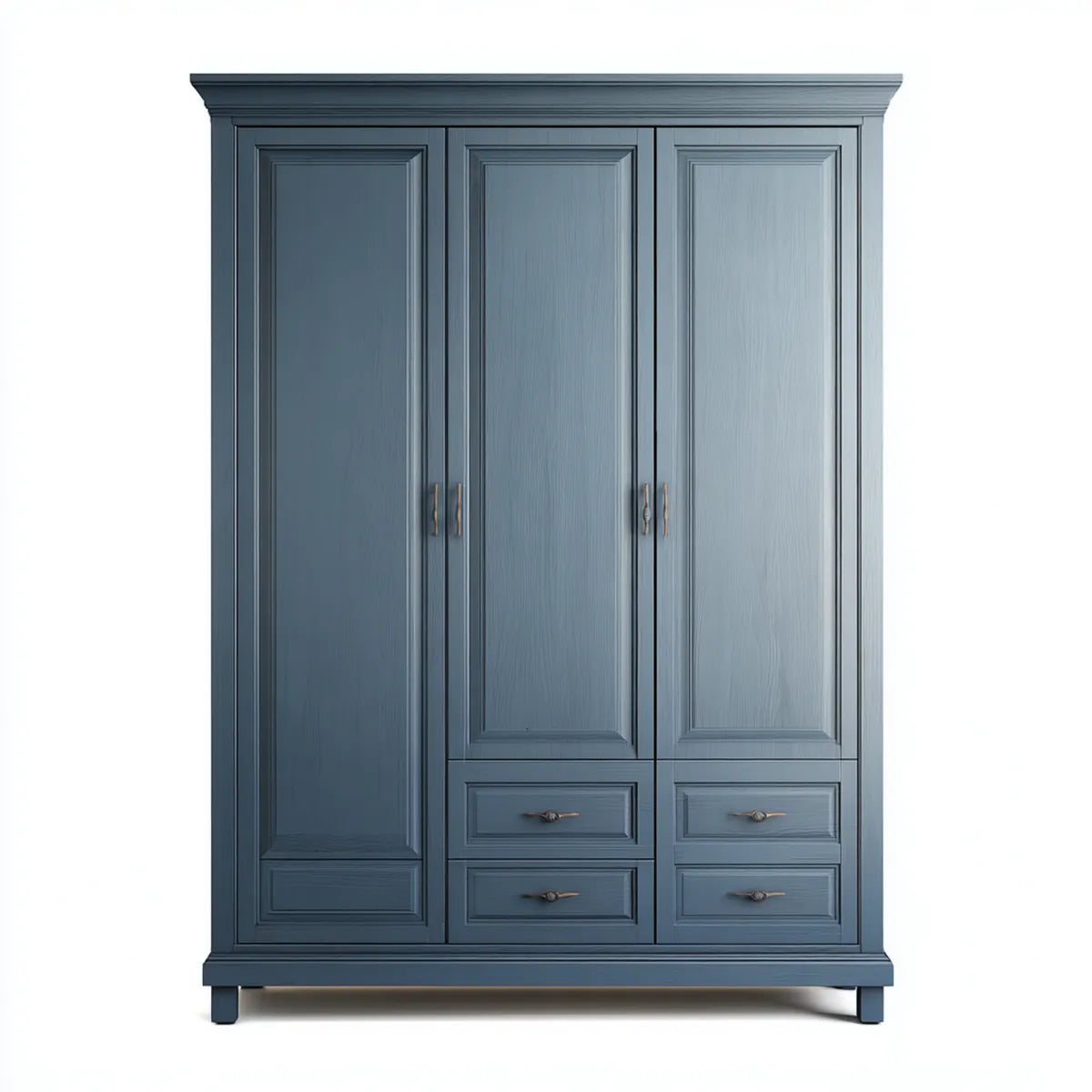 Szafa 3-drzwiowa 4 szuflady niebieski łupek w prostokątnym MDF 180 x 60 x 220 cm