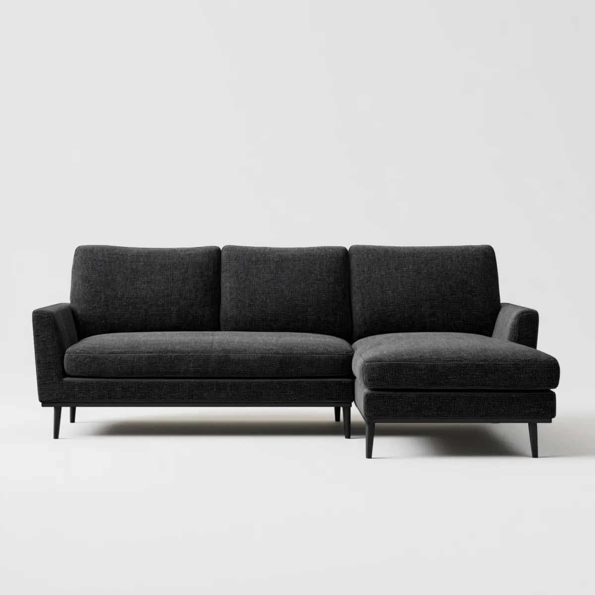 Sofa, 3 fotela szara antracyt 240 x 150 x 85 cm kształt poliestru L