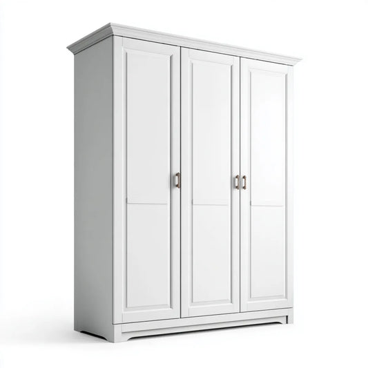 Szafa, Koszulka drzwi obrotowych Białe 3 drzwi MDF prostokątne 150 x 58 x 200 cm