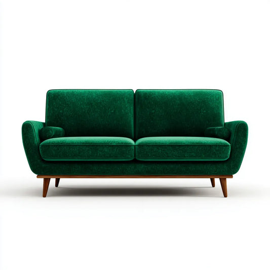 Sofa 2 siedzenia szmaragdowy zielony 180 x 85 x 82 cm poliestrowy aksamit prosty kształt
