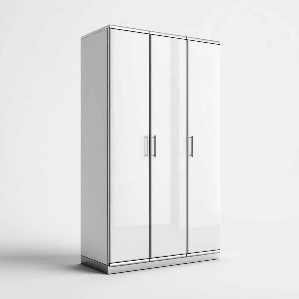 Szafa 3-drzwiowa białe 120 x 52 x 180 cm w prostokątnym MDF