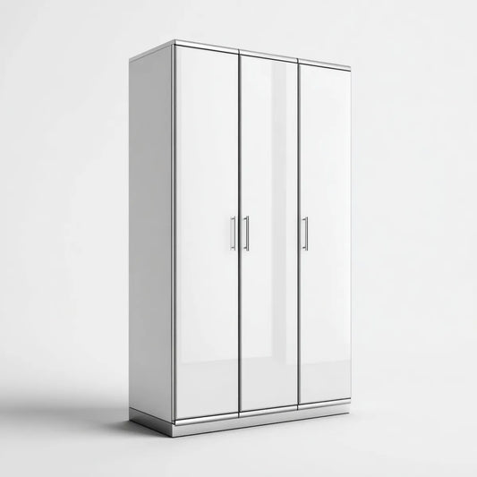 Szafa 3-drzwiowa białe 120 x 52 x 180 cm w prostokątnym MDF