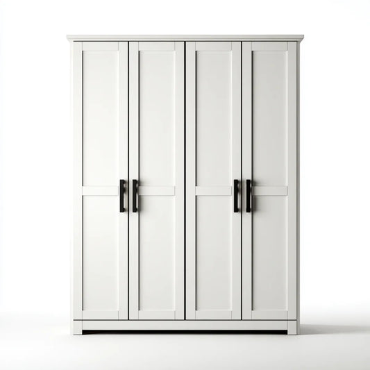 Szafa 4-drzwiowa biały 180 x 55 x 200 cm prostokątna MDF