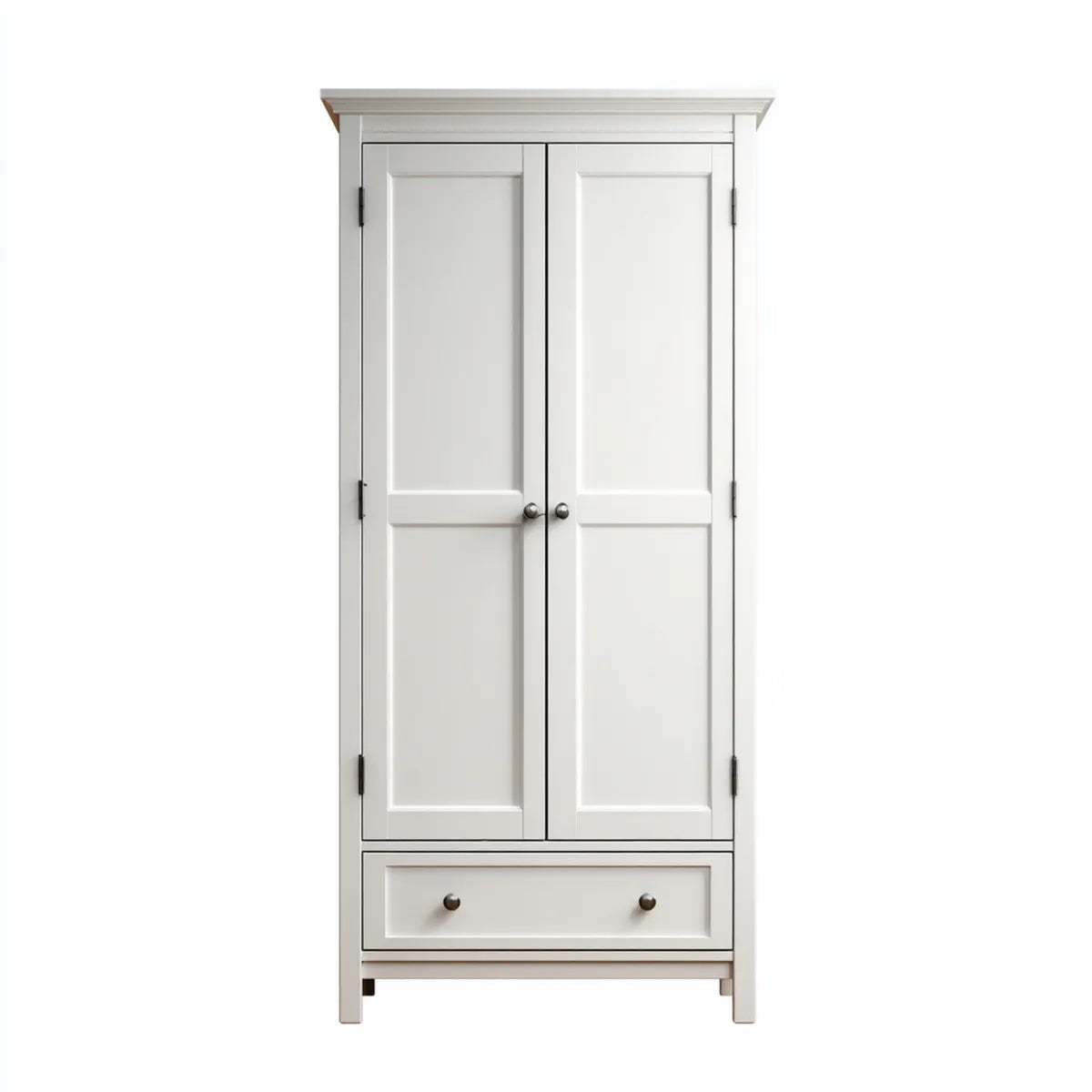 Szafa z 2 białymi drzwiami z szufladą w MDF 90 x 45 x 200 cm prostokątna