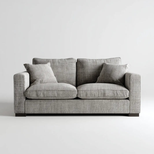 Sofa, Szara sofa w poliestrze z poduszkami 170 x 90 x 85 cm