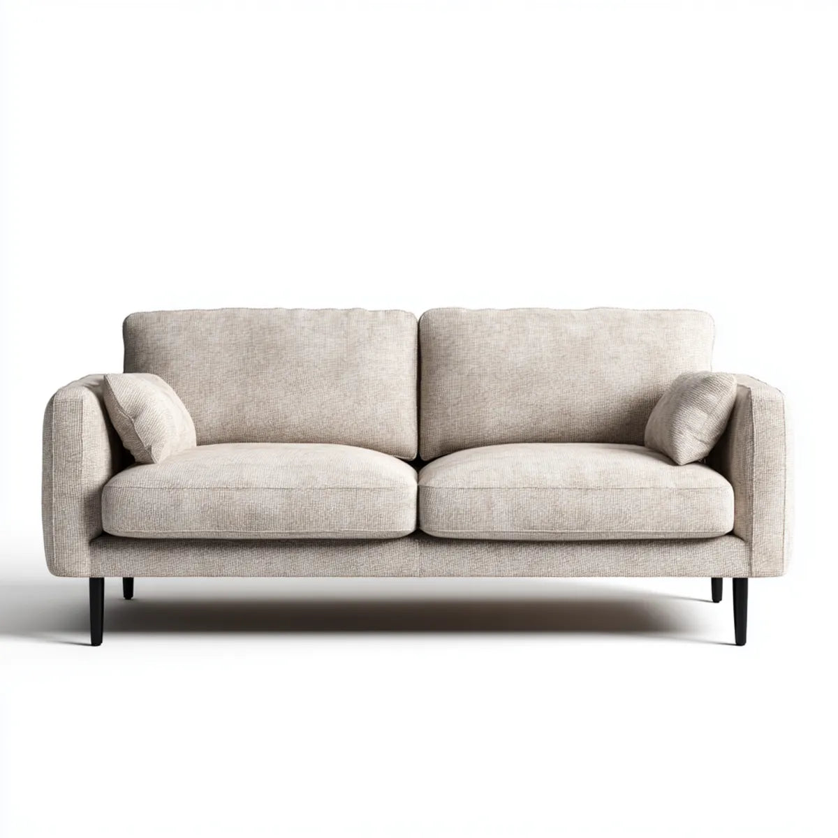 Sofa, 2-osobowa kanapa beżowa 160 x 85 x 82 cm poliestrowy prostokątna