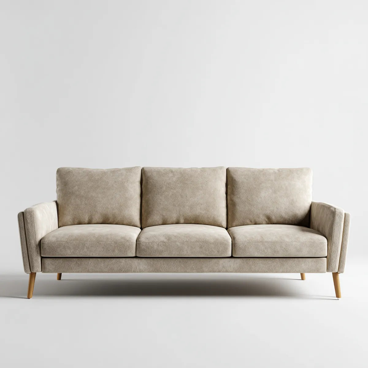 Sofa, 3 fotela poliestrowa z sofą z hevea nóżek w litej 210 x 88 x 85 cm