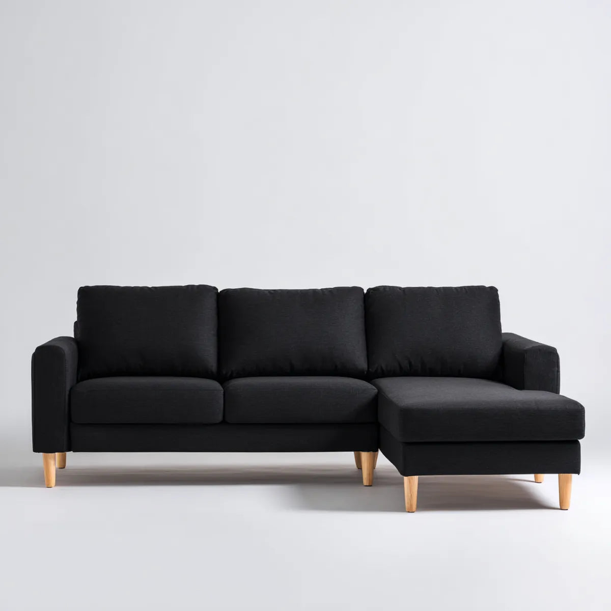 Sofa, 3 fotela poliestrowa narożna sofa z szezlongiem w prawo 230 x 150 x 85 cm