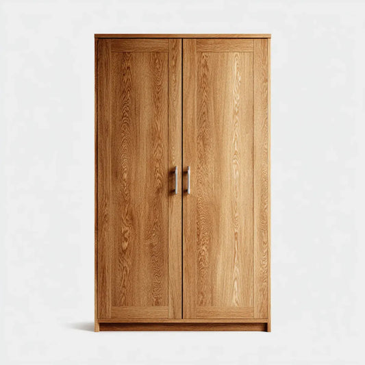 Szafa 2-drzwiowa z dębu naturalnego 100 x 55 x 200 cm prostokątna fornirka MDF