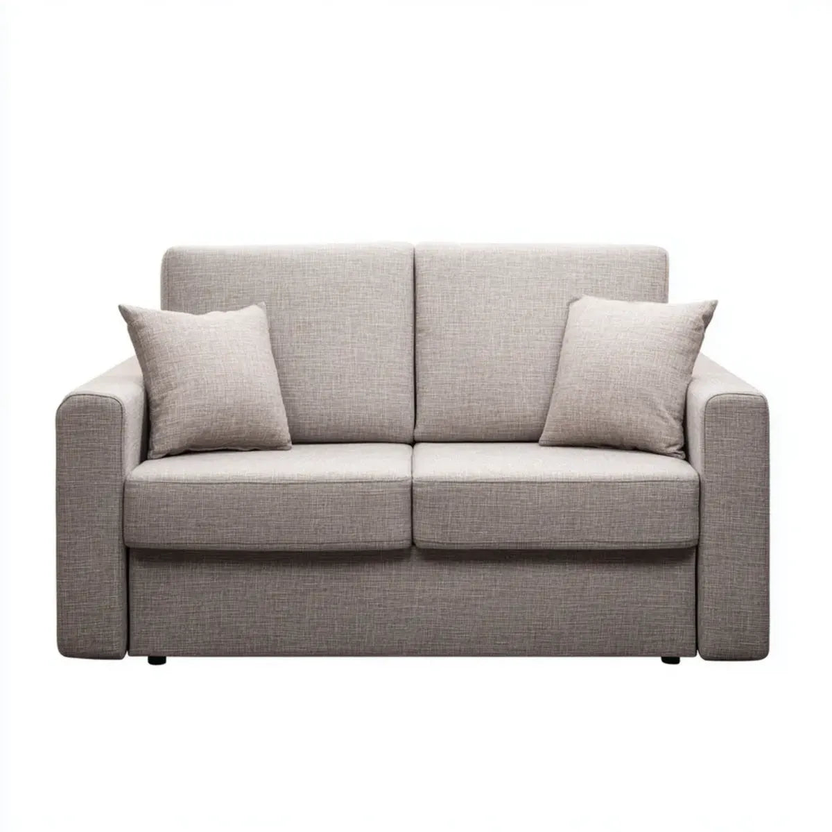 Sofa, 2 fotela prosta sofa beżowa szara poliester 160 x 90 x 85 cm