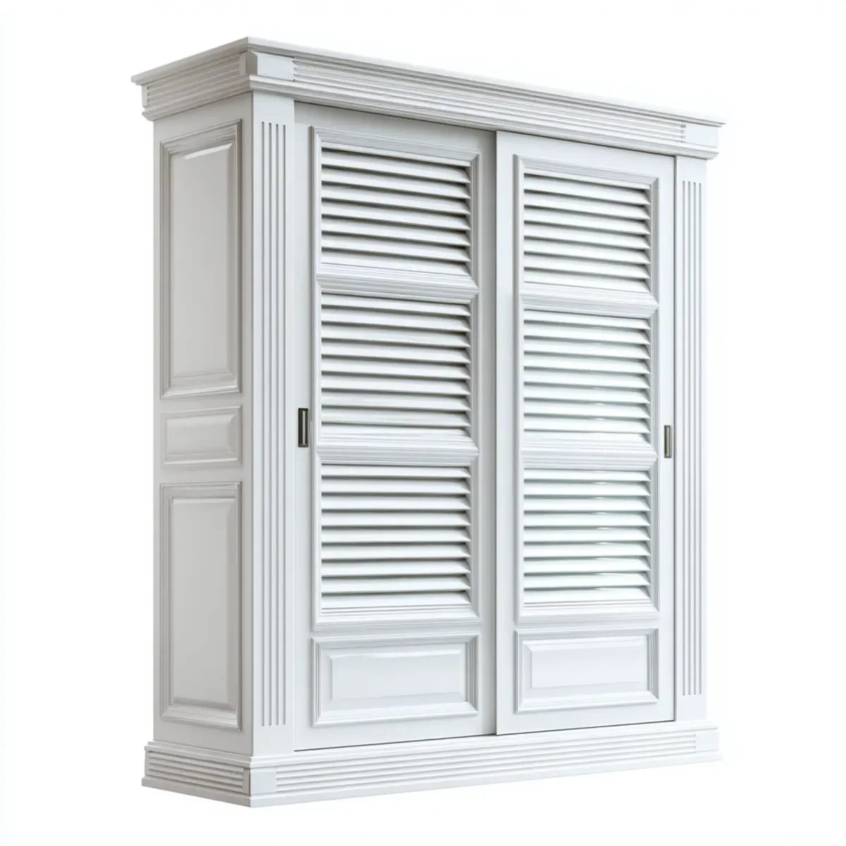 Szafa z 2 drzwi przesuwne biały 160 x 60 x 220 cm w prostokątnym MDF