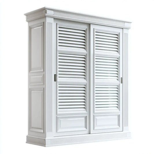 Szafa z 2 drzwi przesuwne biały 160 x 60 x 220 cm w prostokątnym MDF