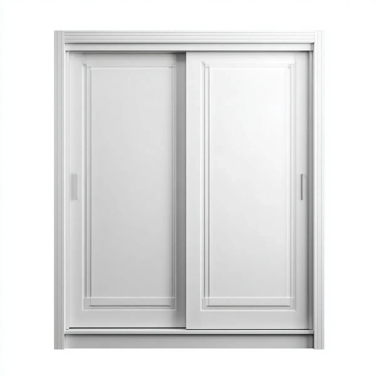 Szafa z 2 drzwiami przesuwnymi biały 180 x 60 x 220 cm w prostokątnym laminowanym MDF