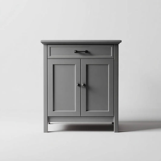 Szafka, Szara szafka na szafki łazienkowe w MDF 60 x 30 x 80 cm z szufladą i 2 drzwiami