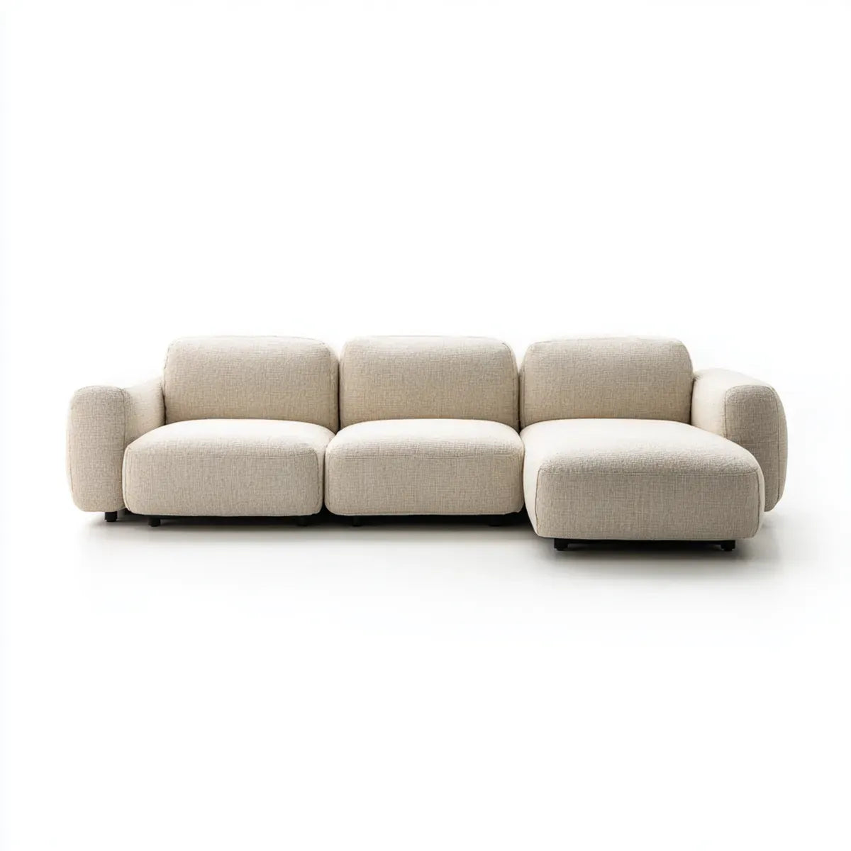 Sofa, 3 fotela poliestrowa sofa z szezlongiem w kształcie prostym 280 x 160 x 70 cm