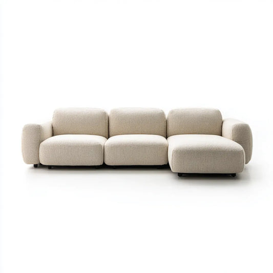 Sofa, 3 fotela poliestrowa sofa z szezlongiem w kształcie prostym 280 x 160 x 70 cm