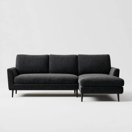 Sofa, 3 fotela szara antracyt 240 x 150 x 85 cm kształt poliestru L